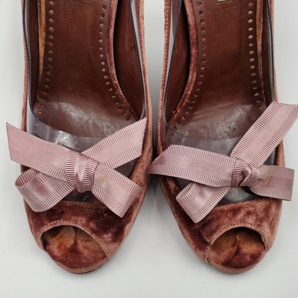 Stella McCartney Crushed Velvet Peep-toe Pumps - Picture 14 of 16